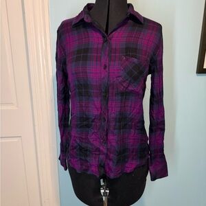 Rails Plaid Magenta Button Up NWT